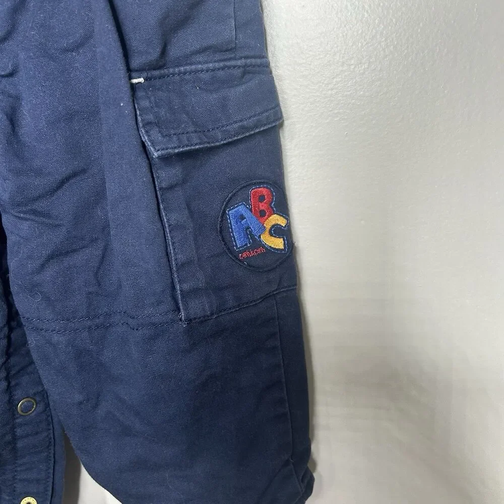 Vintage 90s Oshkosh ABC Navy Blue bib overalls 12 months
